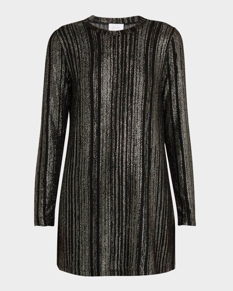 Jenna Crewneck Metallic Striped Tunic